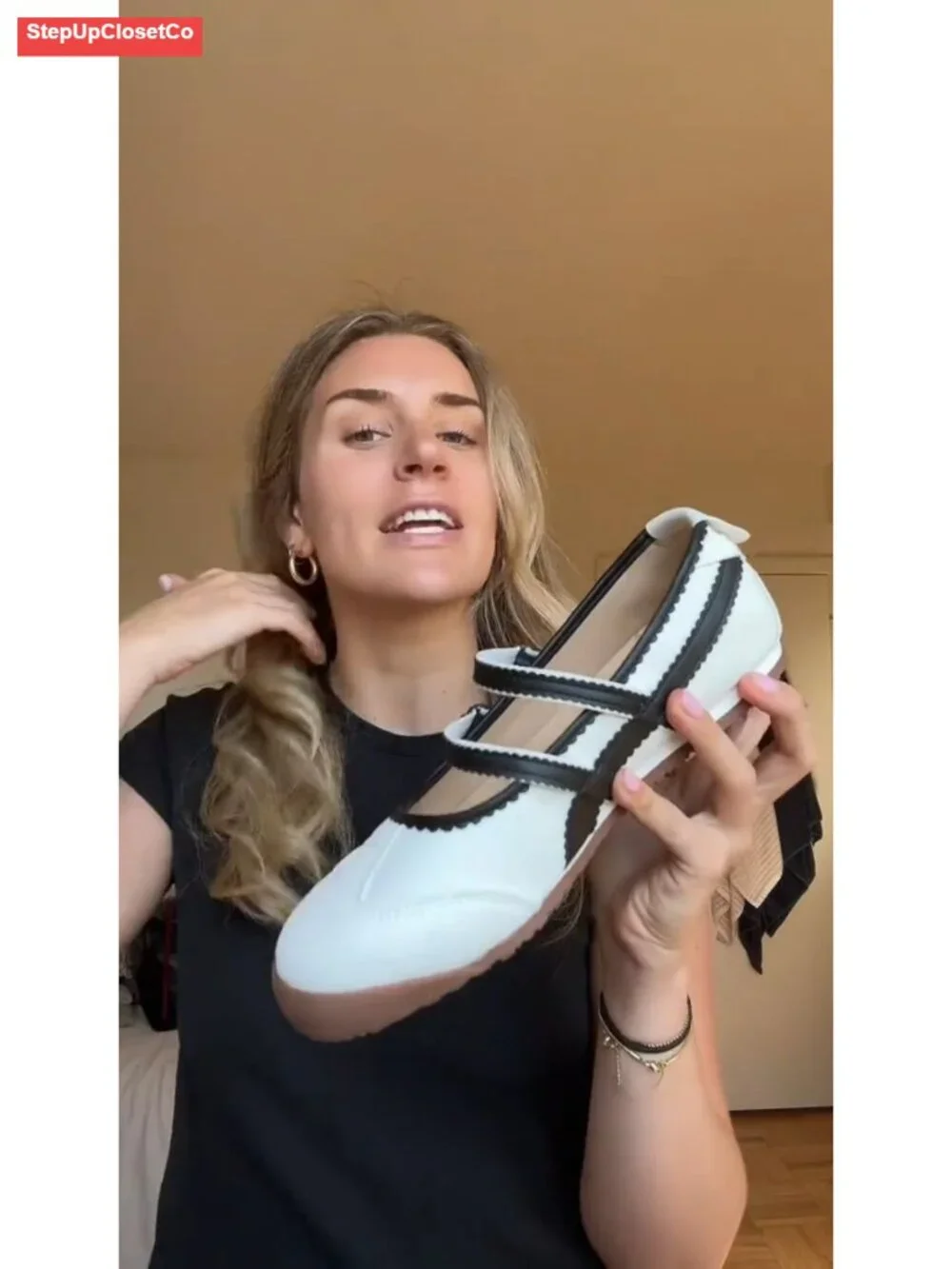 Mary Jane Fashion Sneakers Two Strap Rounded Toe Ballet Flats Women